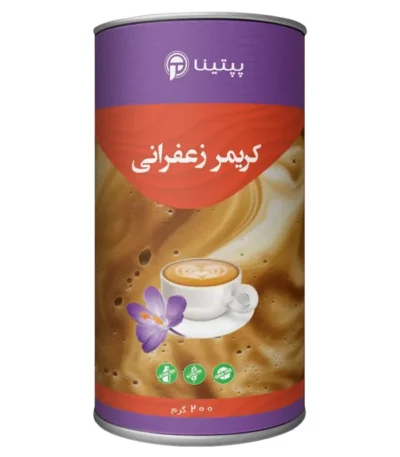 کریمر غیر لبنی با پودر زعفران پپتینا‍ قوطی 200 گرمی