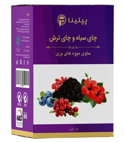 چای سیاه حاوی چای ترش و میوه های بری پپتینا‍ جعبه 100 گرمی