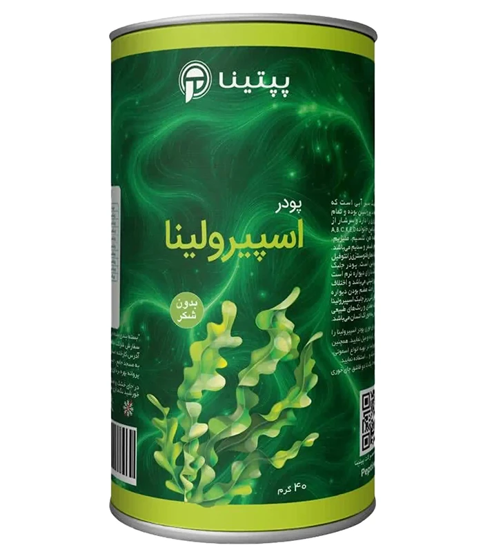 اسپیرولینا سبز پپتینا‍ قوطی 40 گرمی